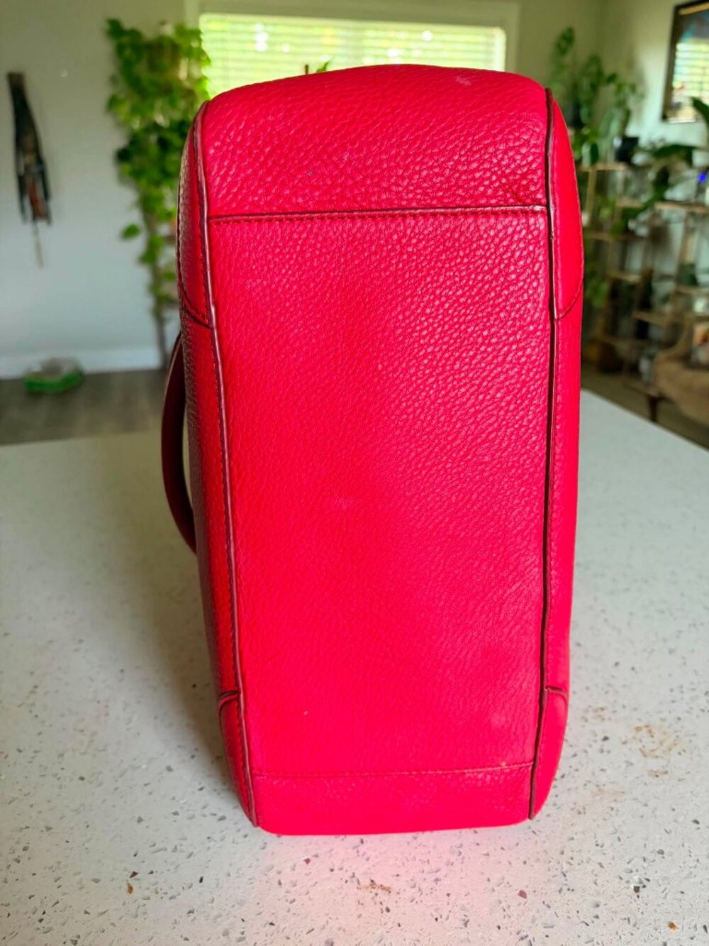 Tory Burch Robinson Pebbled Leather Convertible Satchel Tote Red Crossbody Bag - Picture 5 of 7